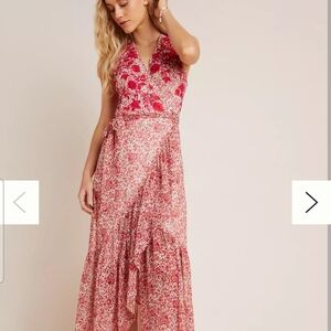 NWT Ranna Gill Pink Asymmetrical Ruffled Sundress